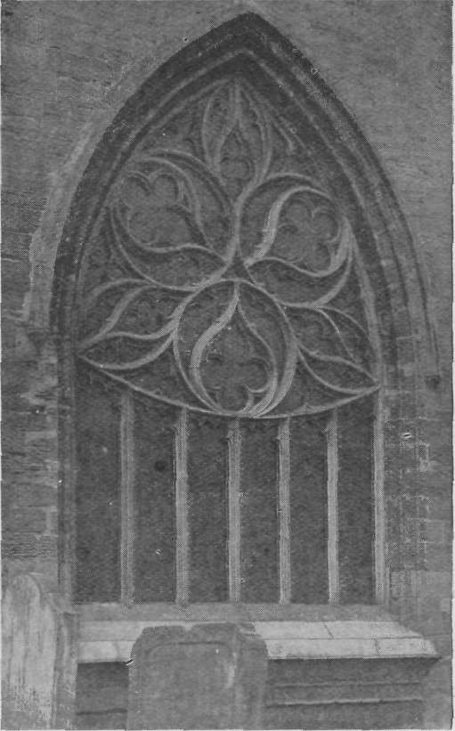 WINDOW IN SOUTH CHANCEL OF ST. MICHAEL'S CHURCH, WHERE JAMES IV SAW THE VISION BEFORE THE BATTLE OF FLODDEN.