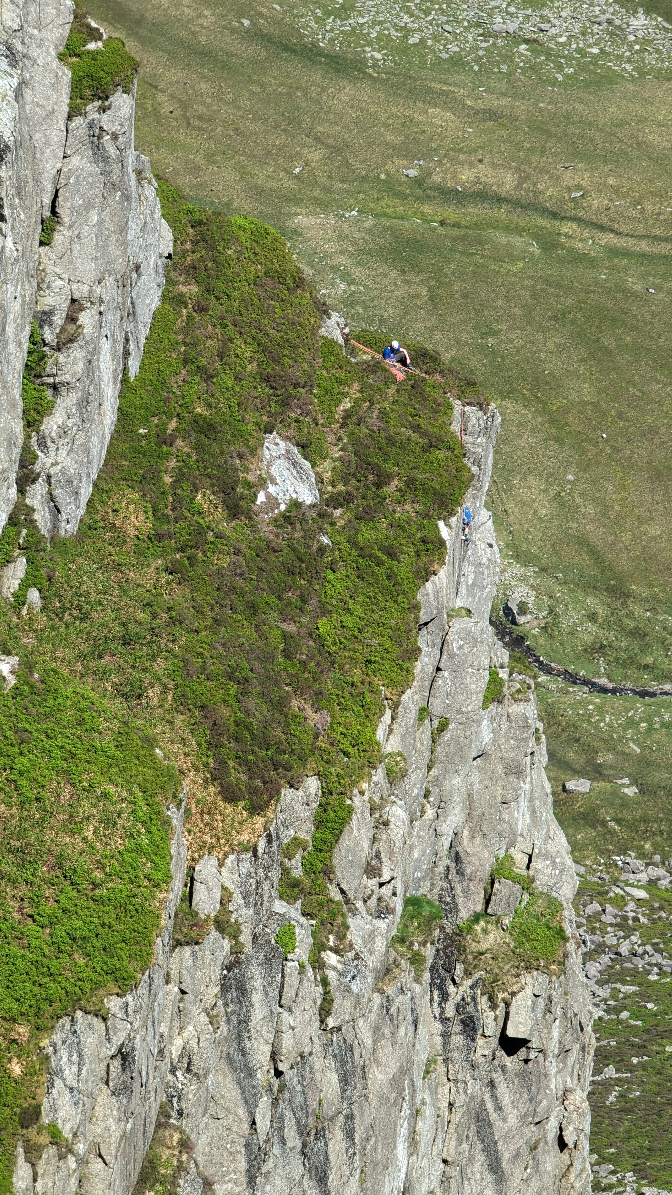 Rock climbers on Craig y Ysfa 