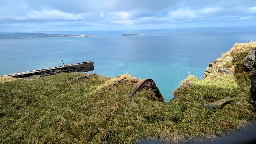 old railway tracks on penmaenmawr down to the sea