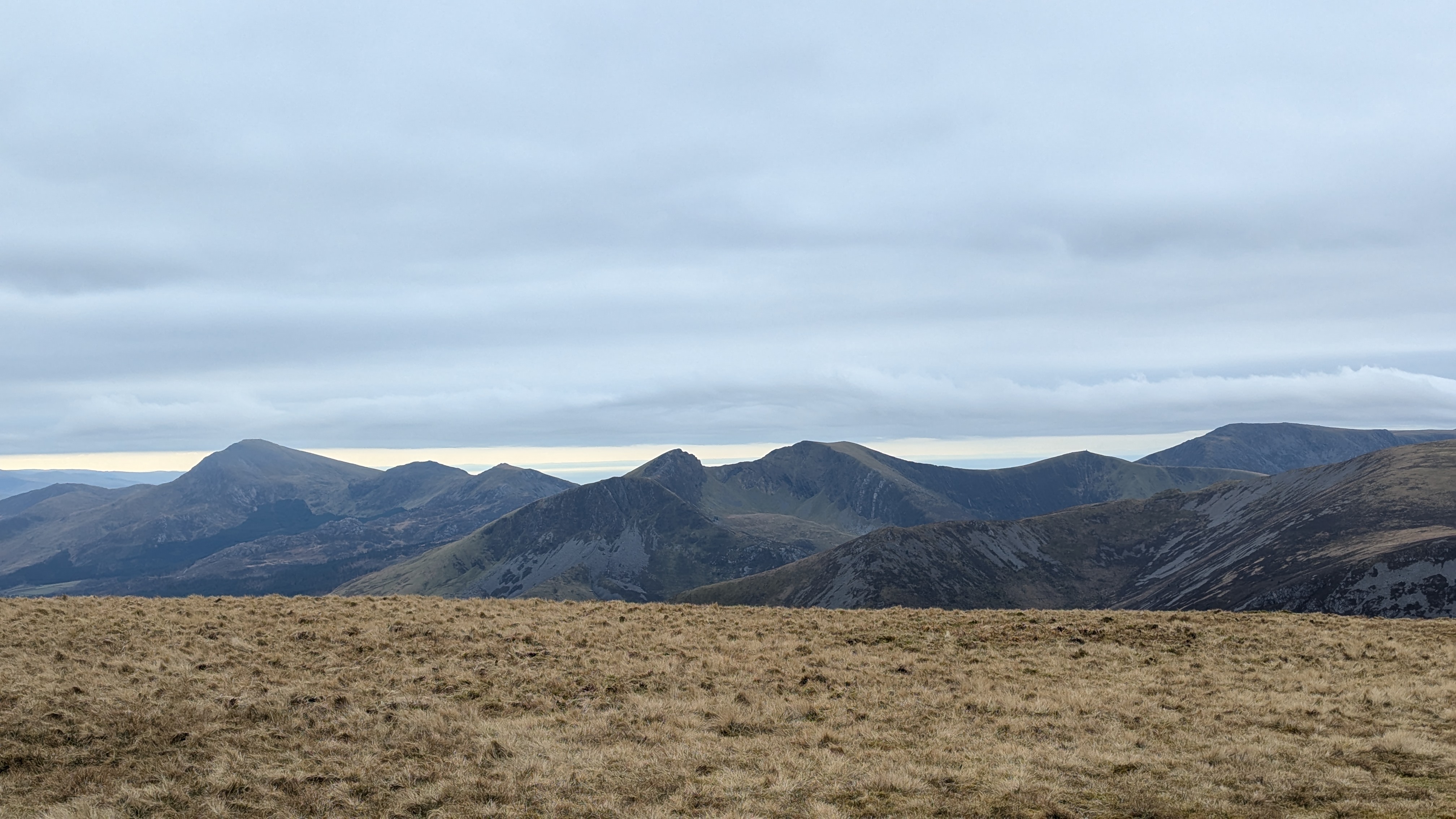 The view of Nantlle Ridge from the summit of Moel Eilio