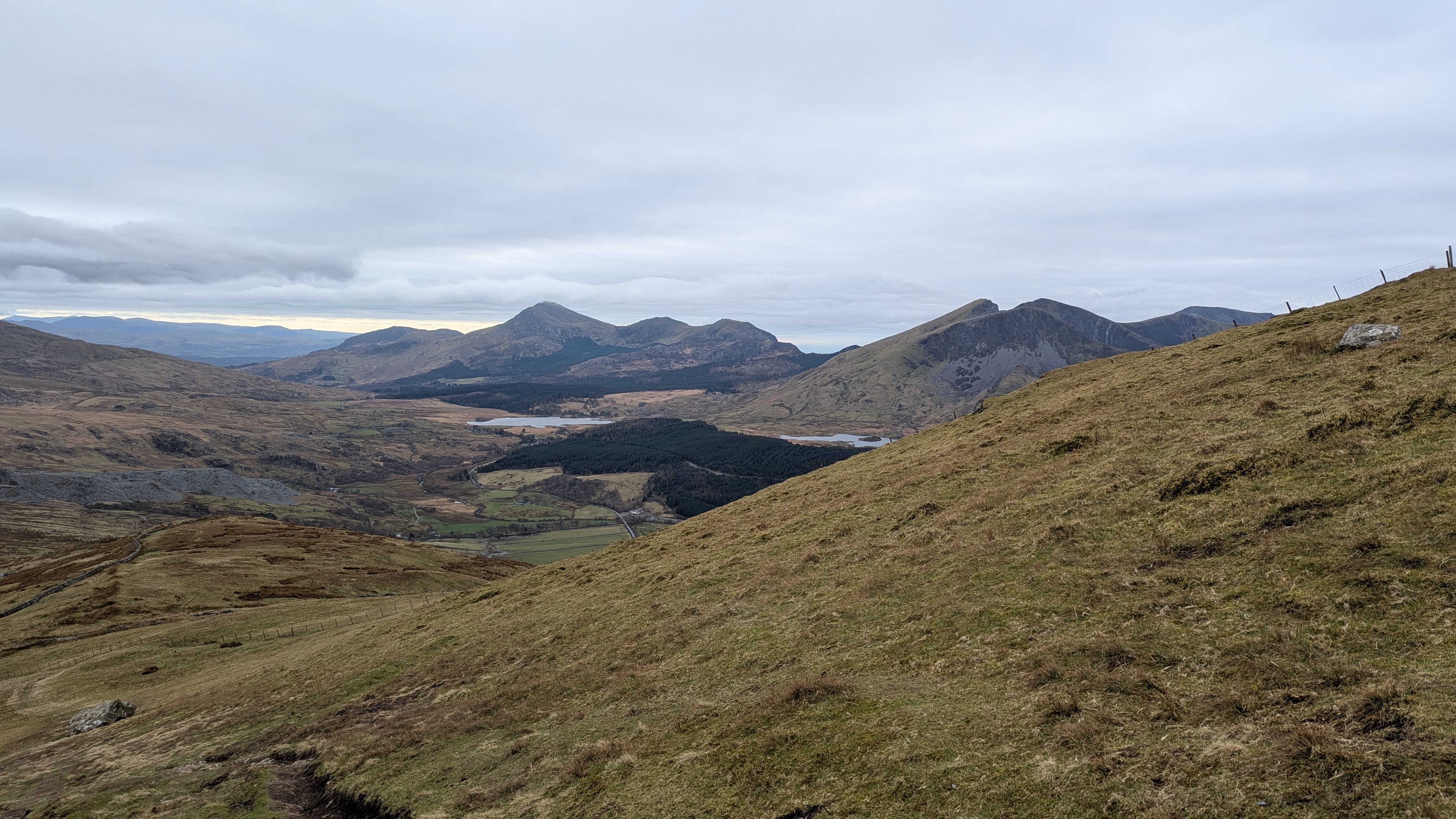 The views on the descent from Moel Eilio