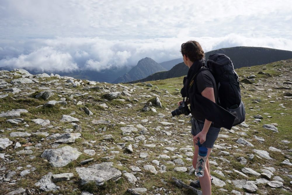 Looking at Tryfan from Carnedd Dafydd