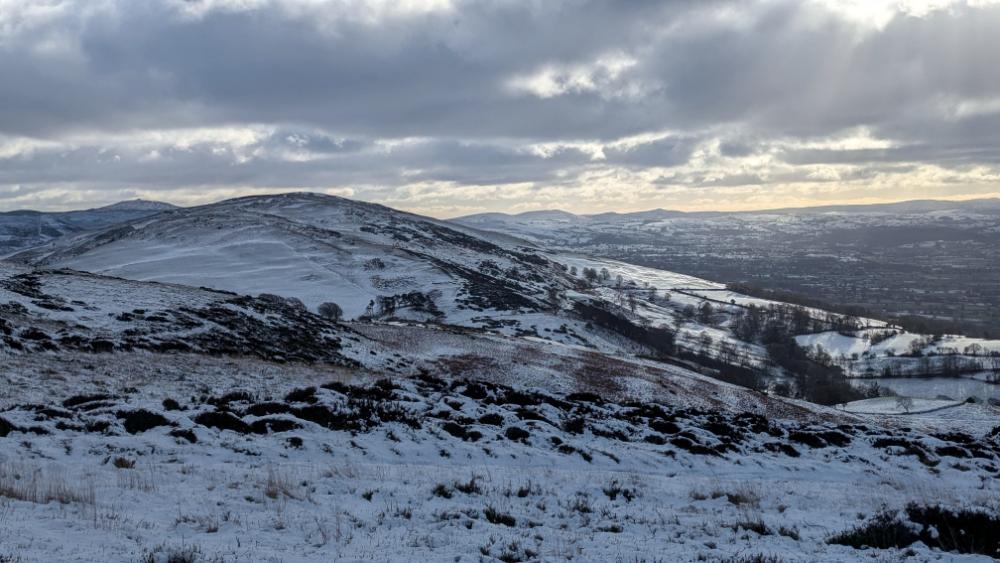 view of clwydian range from moel y parc

